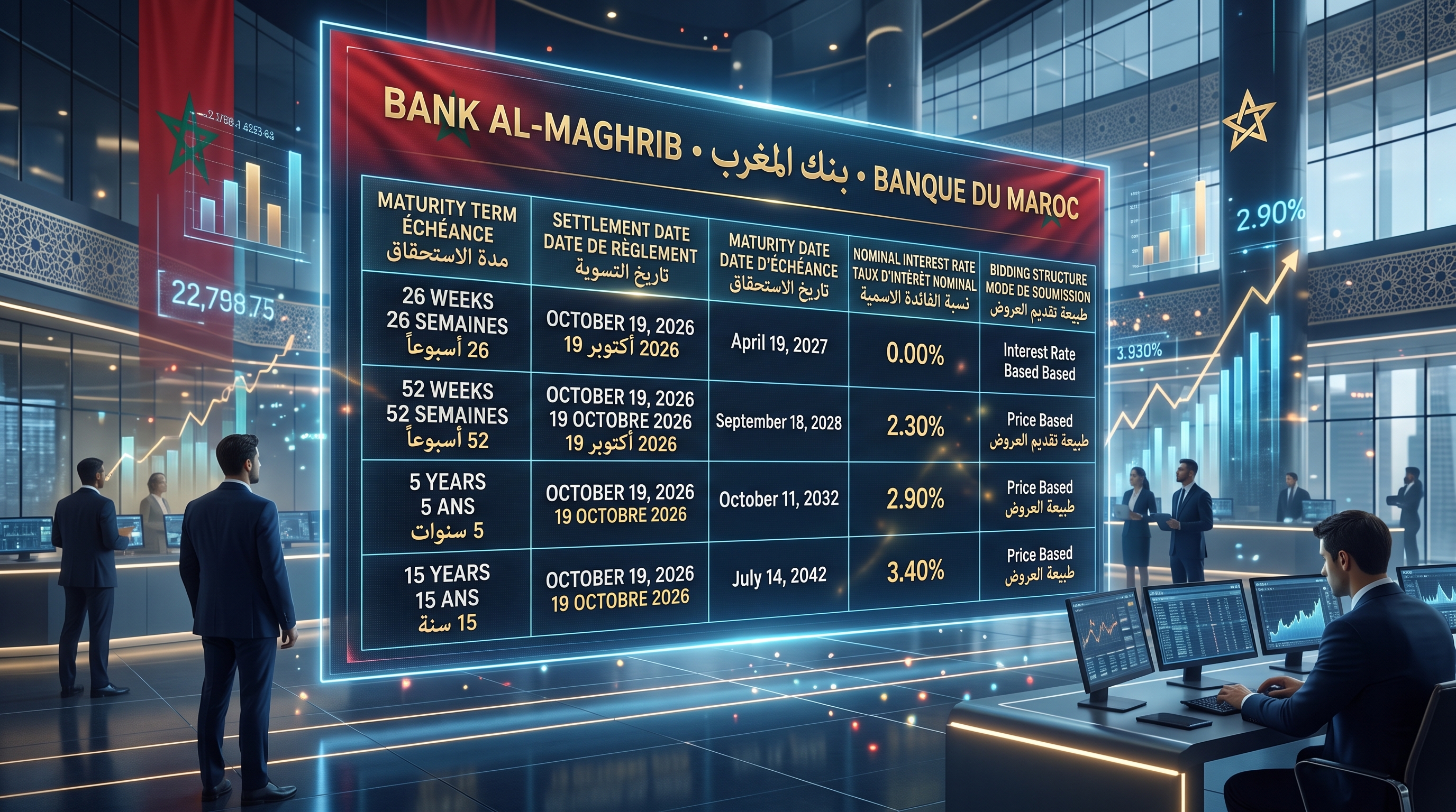 Le Maroc lance une nouvelle adjudication de bons du Trésor pour stimuler la croissance économique